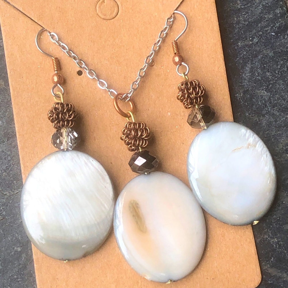 Handmade Set with Medical grade stainless steel, copper, brass and shell